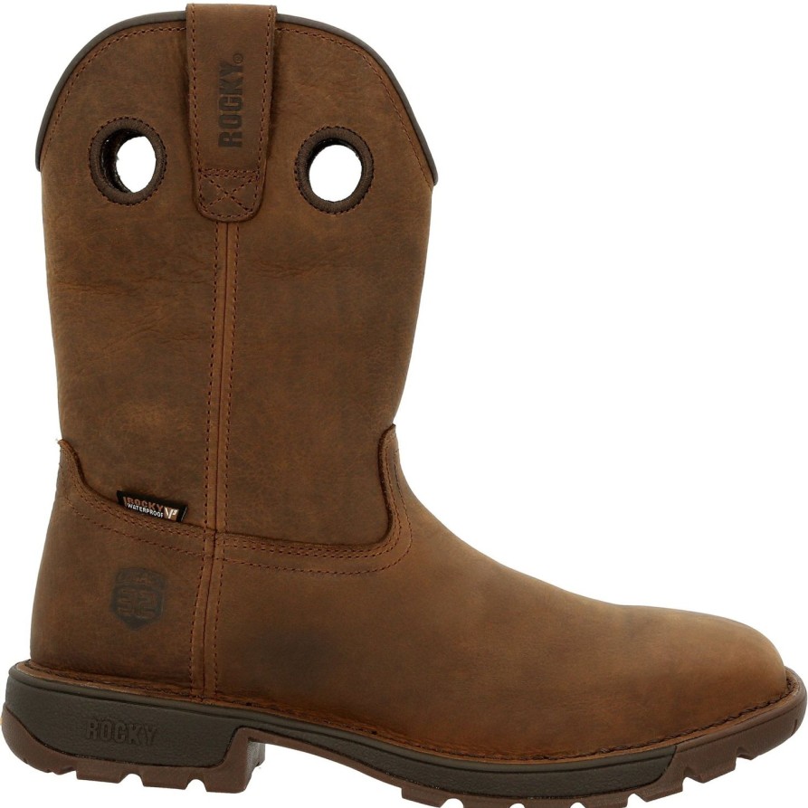 Men'S Rocky | Rocky Men'S Legacy 32 10" Stl Toe Wp Western Work Boot- Brown- Rkw0339 Dark Brown