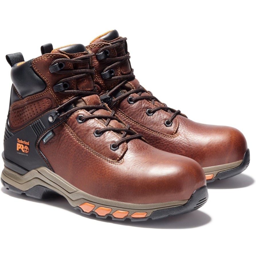 Men'S Timberland Pro | Timberland Pro Men'S Hypercharge 6" Comp Toe Wp Work Boot Tb0A1Q54214 Brown