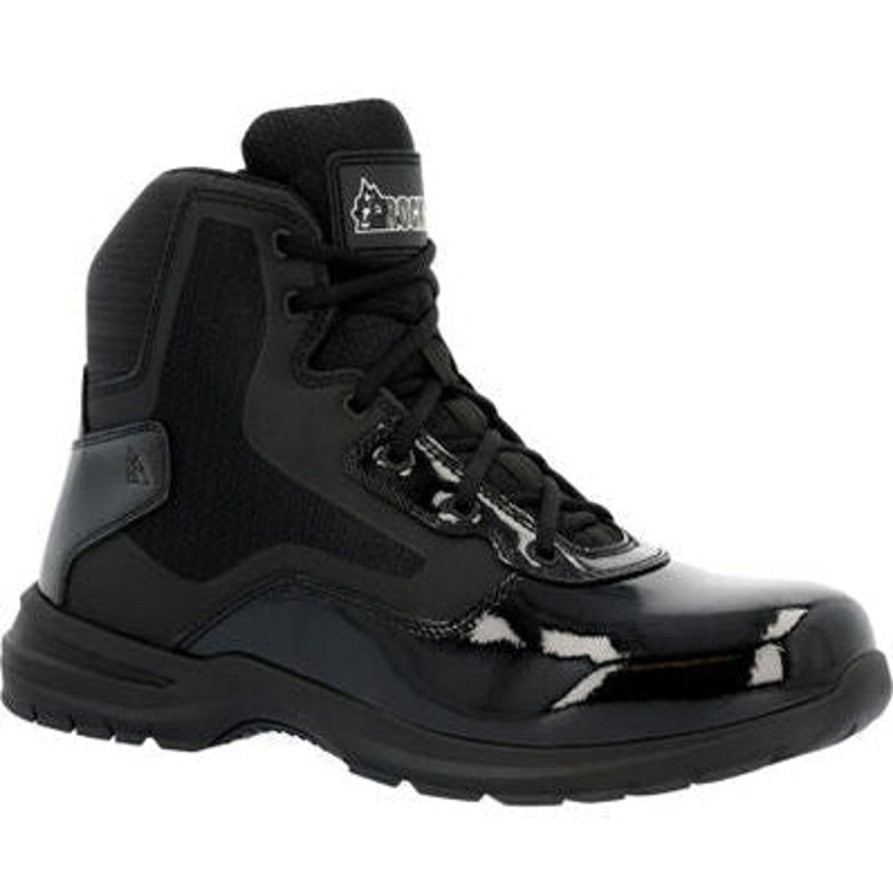 Men'S Rocky | Rocky Men'S Cadet 6" Side Zip Public Service Duty Boot Rkd0105 Black