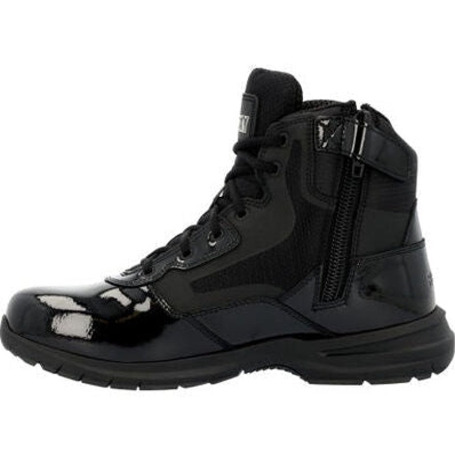 Men'S Rocky | Rocky Men'S Cadet 6" Side Zip Public Service Duty Boot Rkd0105 Black