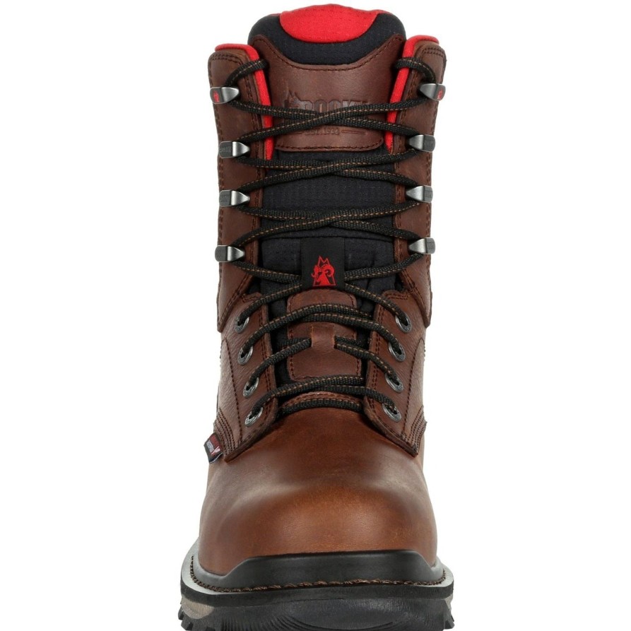 Men'S Rocky | Rocky Men'S Rams Horn 8" Waterproof Work Boot - Brown - Rkk0296 Dark Brown