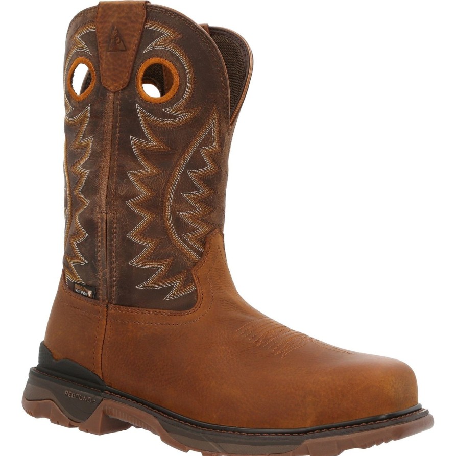 Men'S Rocky | Rocky Men'S Carbon 6 11" Carbon Toe Wp Western Work Boot Rkw0350 Brown