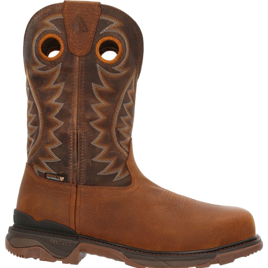 Men'S Rocky | Rocky Men'S Carbon 6 11" Carbon Toe Wp Western Work Boot Rkw0350 Brown