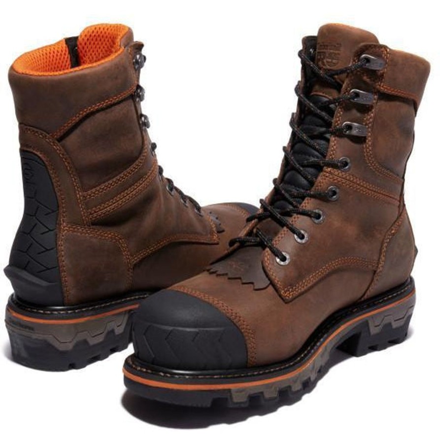 Men'S Timberland Pro | Timberland Pro Men'S Boondock Hd Comp Toe Wp 400G Logger Work Boot - Tb0A28Sb214 Brown