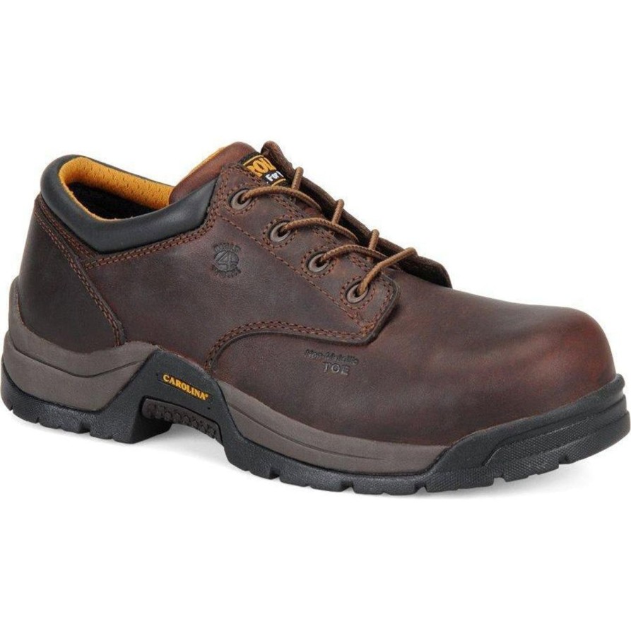 Men'S Carolina | Carolina Men'S Braze Non-Metallic Comp Broad Toe Oxford Work Shoe - Ca1520 Brown