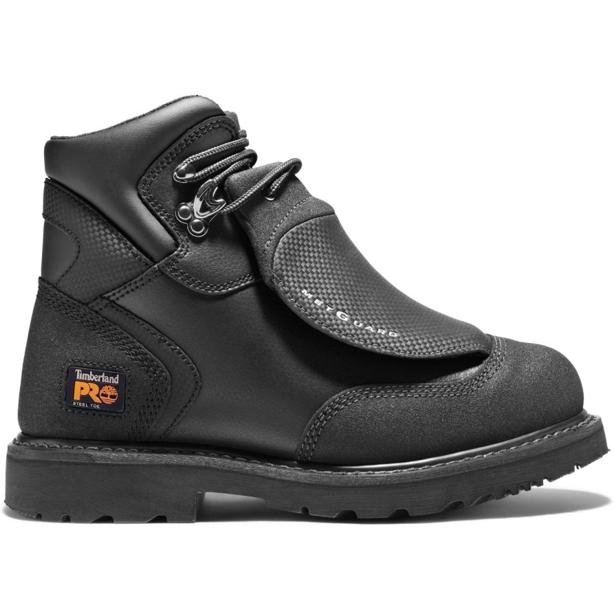 Men'S Timberland Pro | Timberland Pro Men'S 6" Stl Toe Extnl Metguard Work Boot- Tb040000001 Black