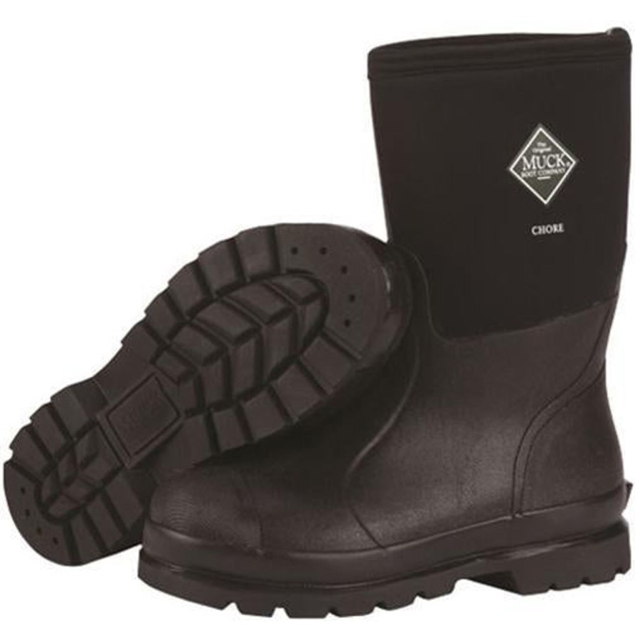 Men'S Muck | Muck Men'S Chore Mid 12" Wp Rubber Work Boot Chm-000A Black