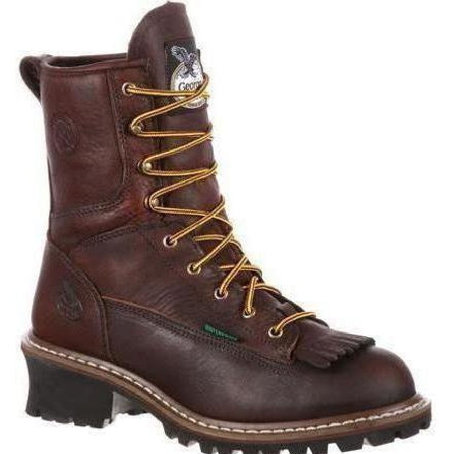 Men'S Georgia | Georgia Men'S 8" Steel Toe Waterproof Logger Work Boot - Brown - G7313 Chocolate