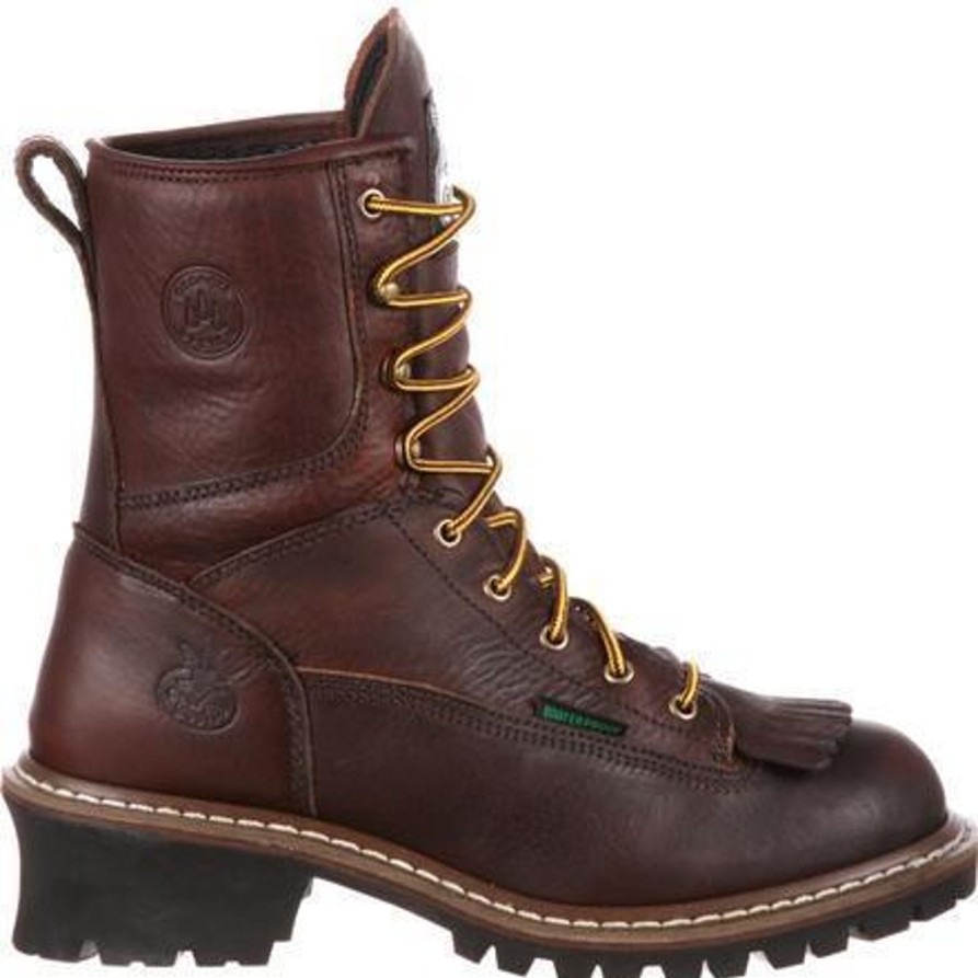 Men'S Georgia | Georgia Men'S 8" Steel Toe Waterproof Logger Work Boot - Brown - G7313 Chocolate