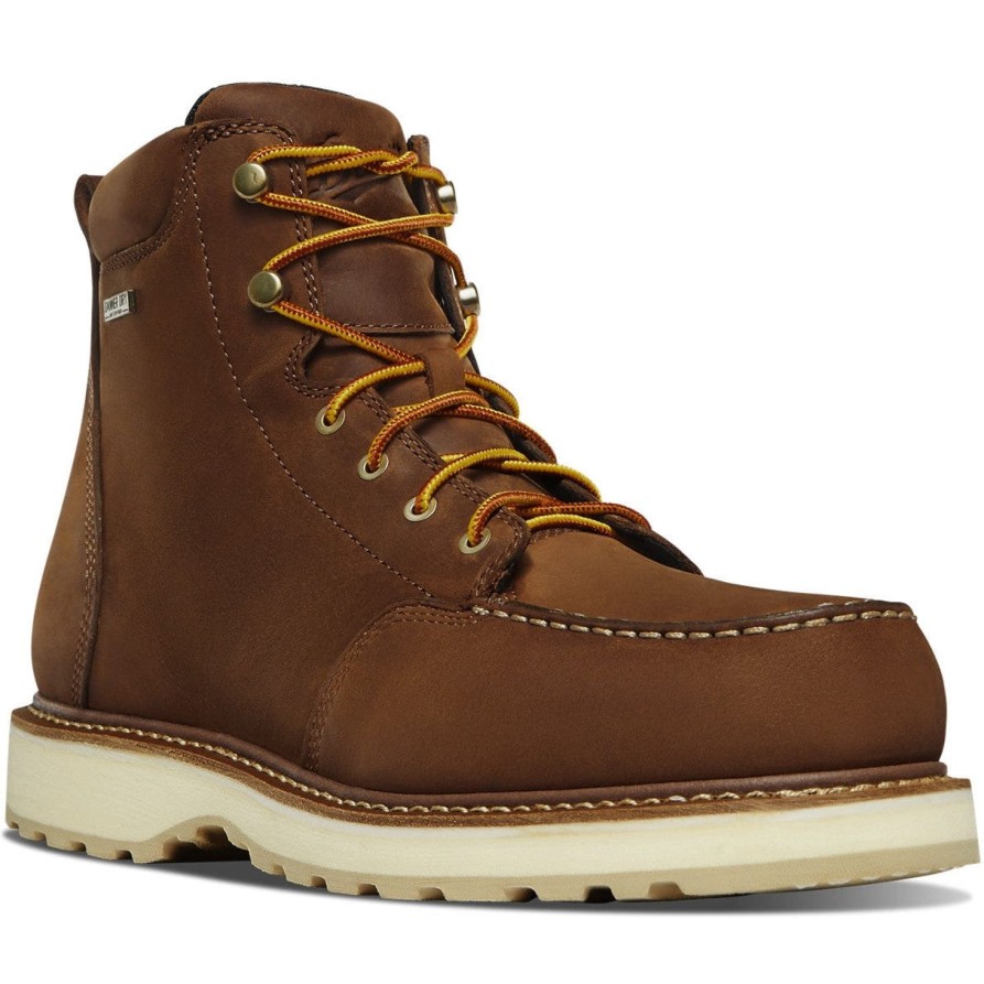 Men'S Danner | Danner Men'S Cedar River 6" Wp Alumi Moc Toe Work Boot 14301 Brown