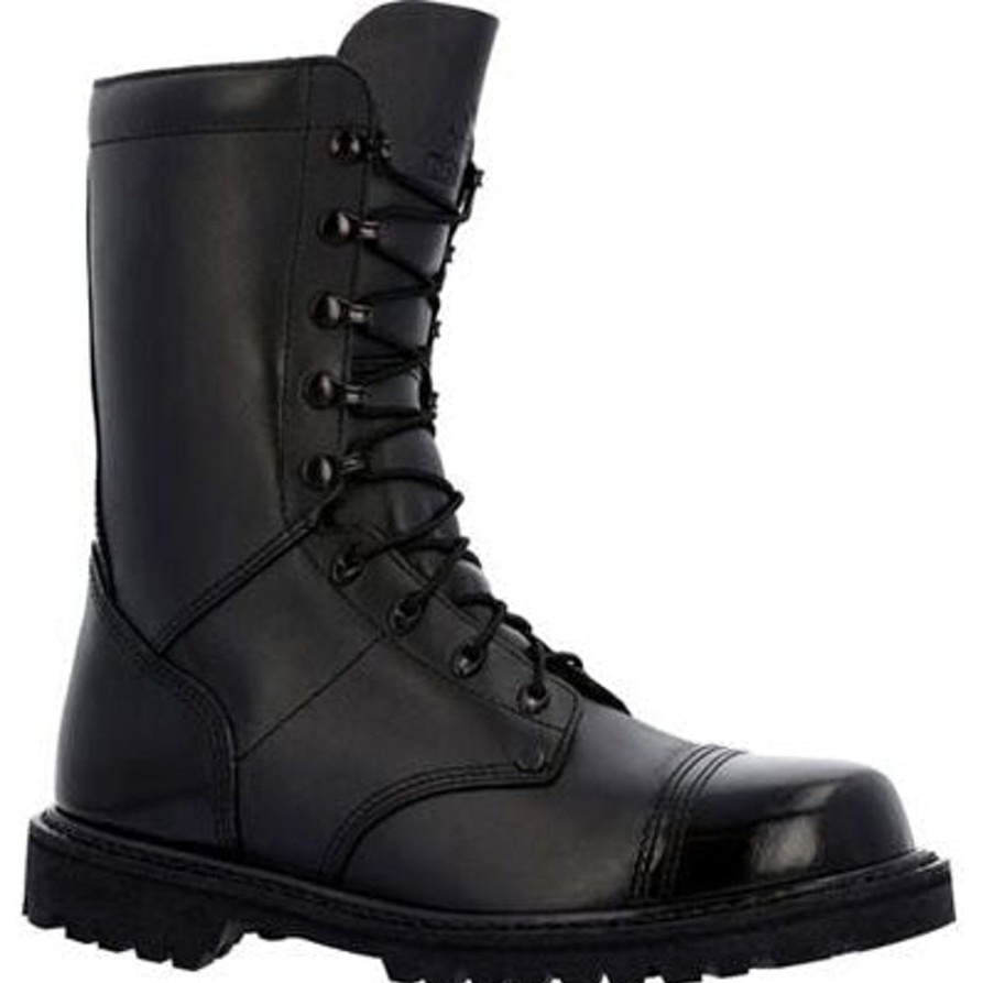 Men'S Rocky | Rocky Men'S Lace Up 10" Slip Resistant Jump Duty Boot Rkc147 Black