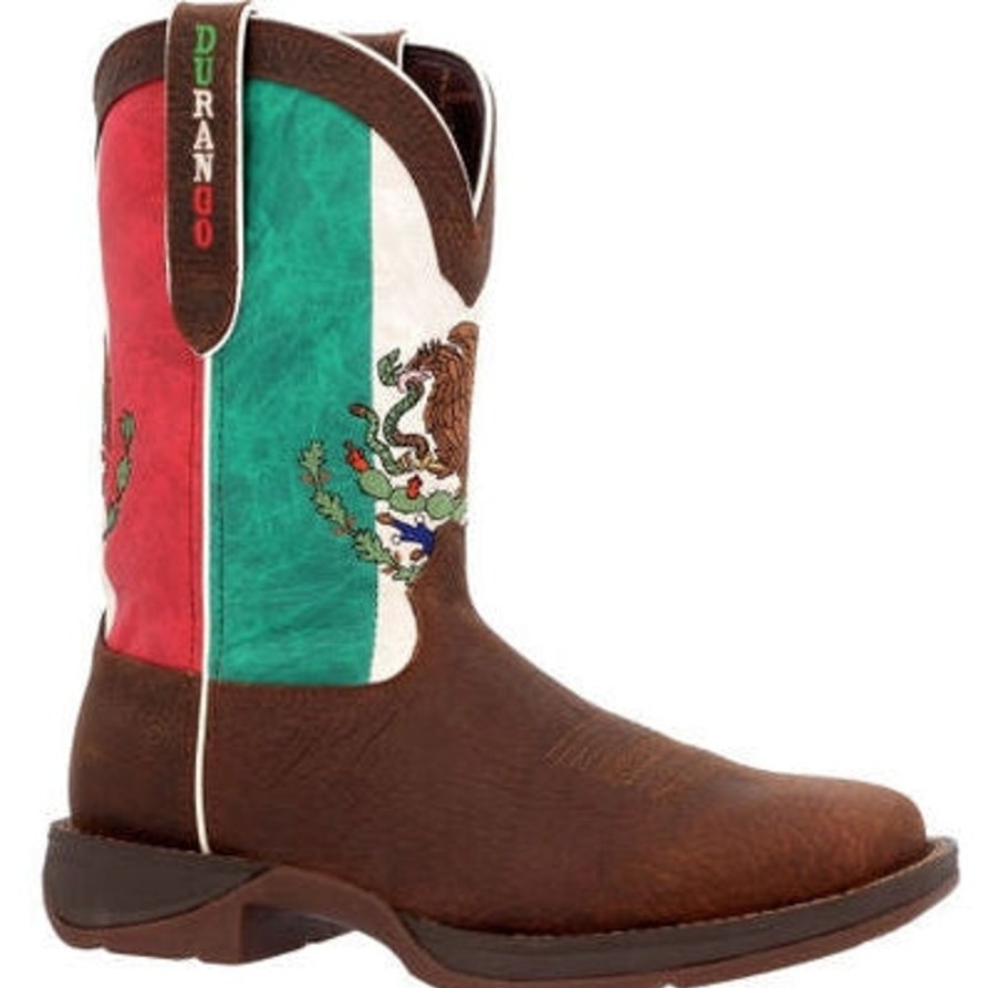 Men'S Durango | Durango Men'S Rebel By Mexico Flag 11" St Western Boot Ddb0431 Brown