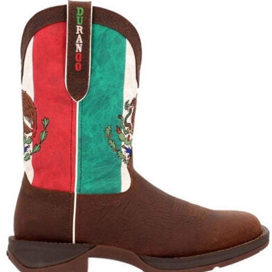 Men'S Durango | Durango Men'S Rebel By Mexico Flag 11" St Western Boot Ddb0431 Brown