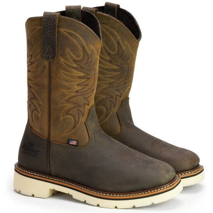 Men'S Thorogood | Thorogood Men'S American Heritage 11" Western Work Boot -Crazyhorse- 814-4332 Brown