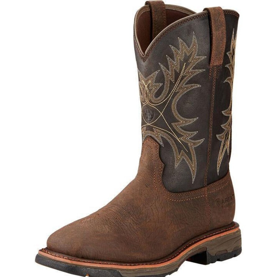 Men'S Ariat | Ariat Men'S Workhog 11" Soft Toe Western Work Boot - Bruin 10017436 Brown