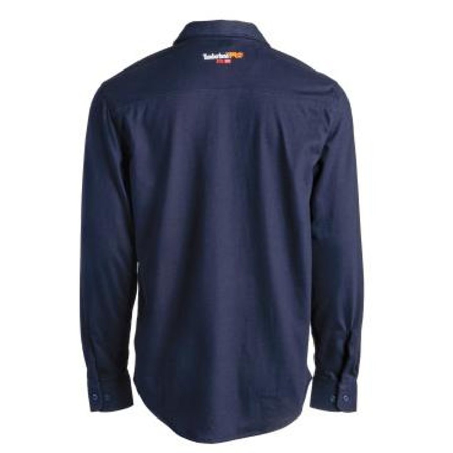 Men'S Timberland Pro | Timberland Pro Men'S Flame Resistant Cotton Core Button Work Shirt Tb0A236V410 Navy