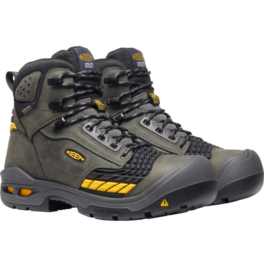 Men'S Keen | Keen Utility Men'S Troy 6" Carbon-Fiber Toe Wp Work Boot - 1025697 Black