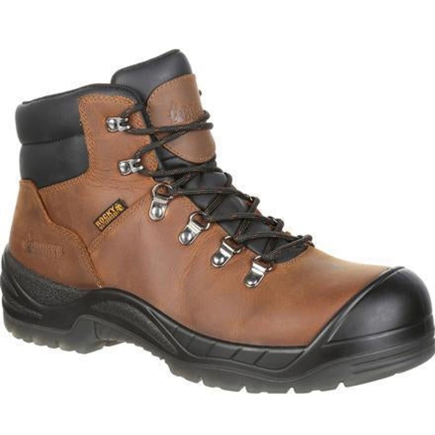 Men'S Rocky | Rocky Men'S Worksmart 5" Comp Toe Wp Work Boot Rkk0245 Brown