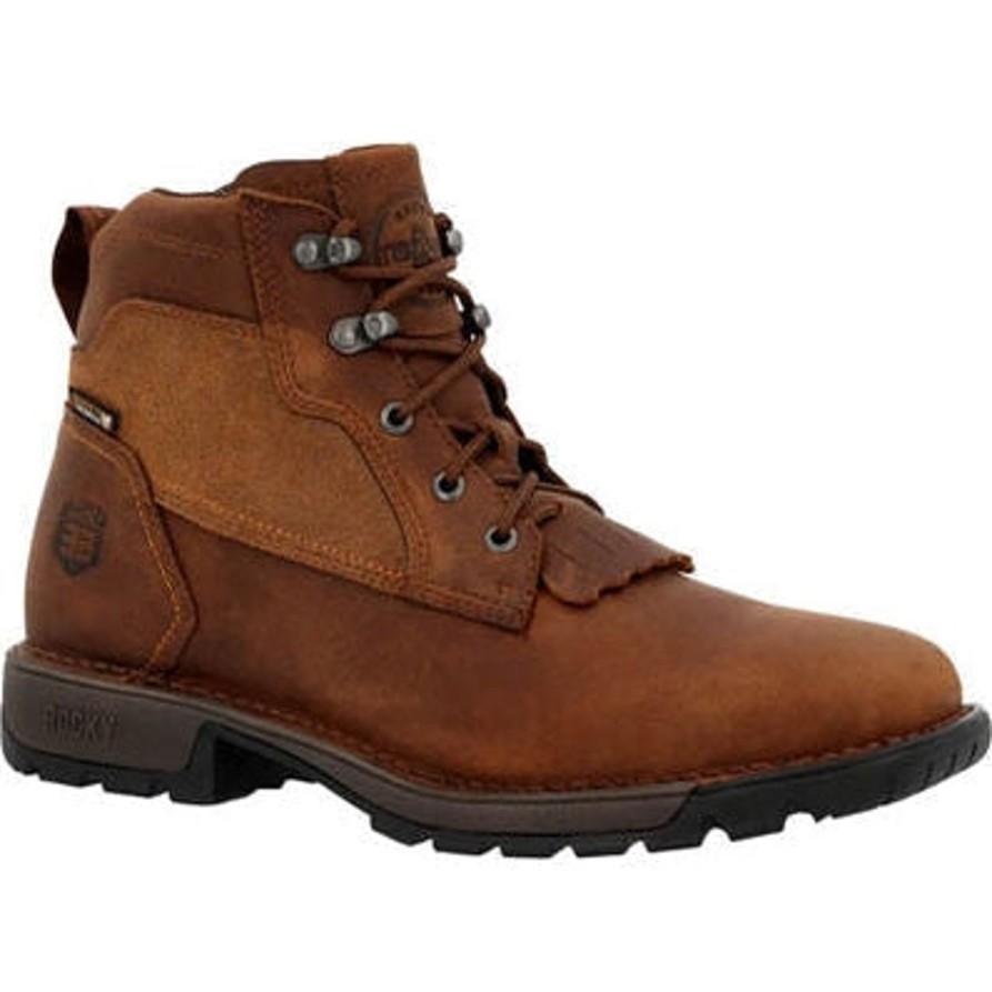 Men'S Rocky | Rocky Men'S Legacy 32 6" Wp Slip Resist Western Lacer Rkw0382 Brown