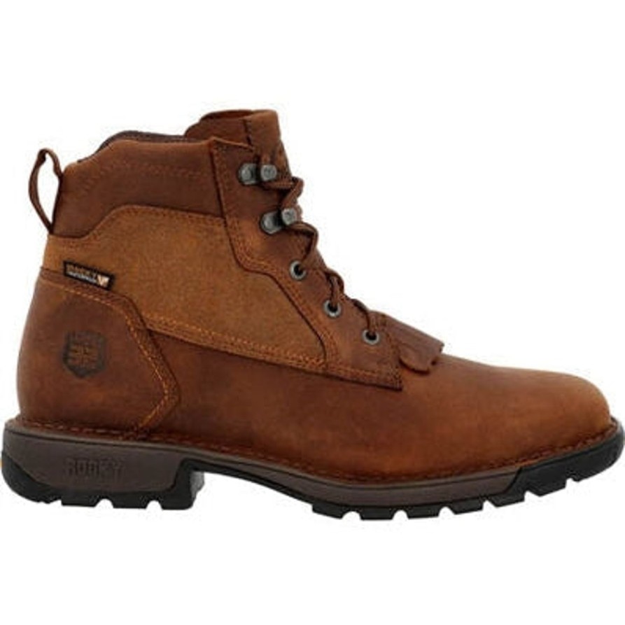 Men'S Rocky | Rocky Men'S Legacy 32 6" Wp Slip Resist Western Lacer Rkw0382 Brown