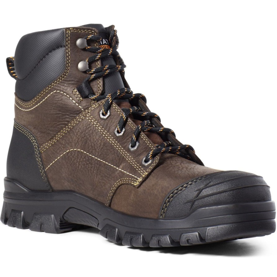 Men'S Ariat | Ariat Men'S Treadfast 6" Steel Toe Wp Work Boot - Brown - 10034673 Dark Brown