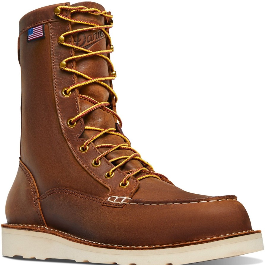 Men'S Danner | Danner Men'S Bull Run 8" Moc Toe Usa Made Wedge Work Boot 15541 Tobacco