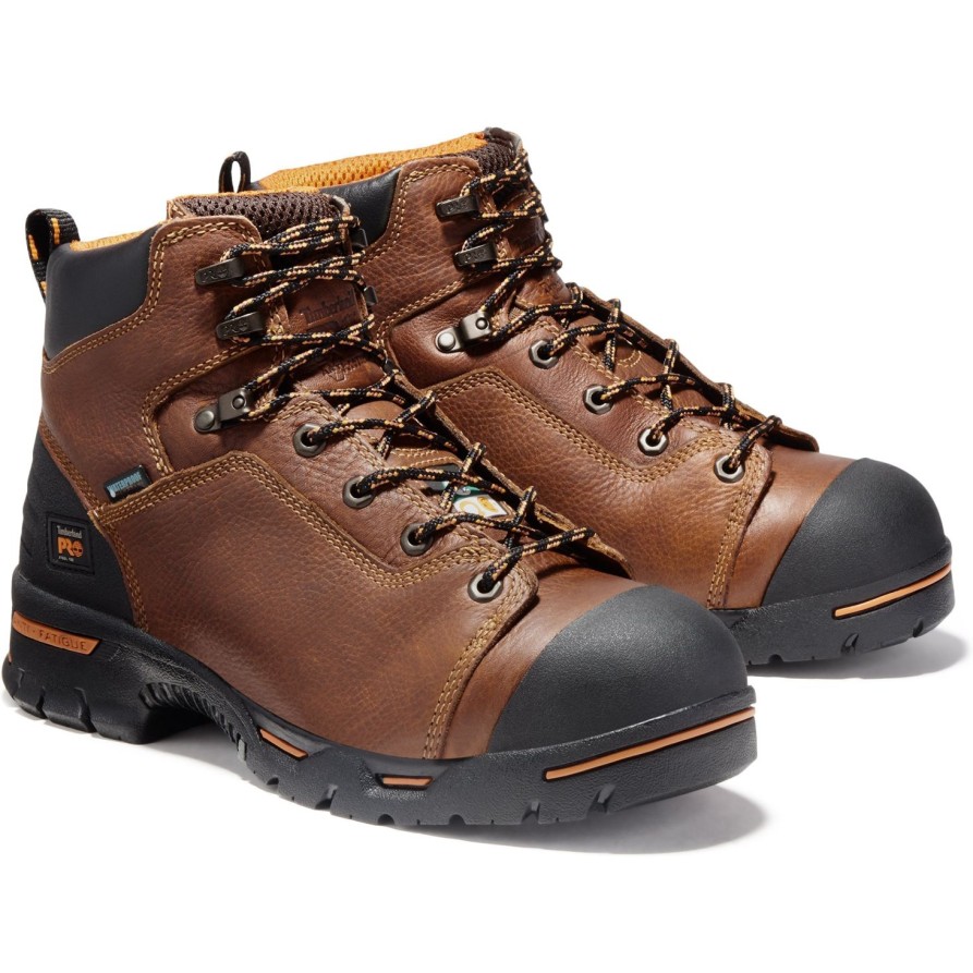 Men'S Timberland Pro | Timberland Pro Men'S Endurance 6" Steel Toe Wp Work Boot - Tb047591214 Rancher Brown