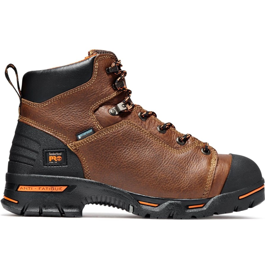 Men'S Timberland Pro | Timberland Pro Men'S Endurance 6" Steel Toe Wp Work Boot - Tb047591214 Rancher Brown