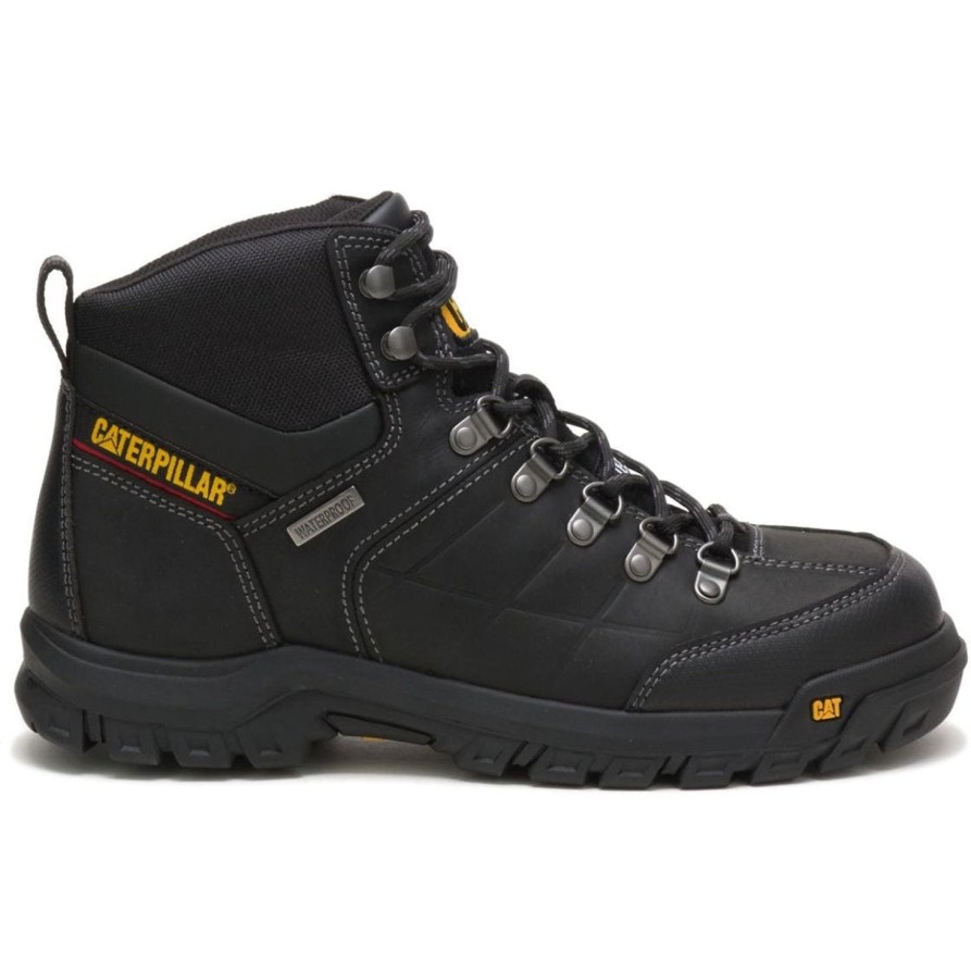 Men'S CAT | Cat Men'S Threshold Waterproof Steel Toe Work Boot P90936 Black