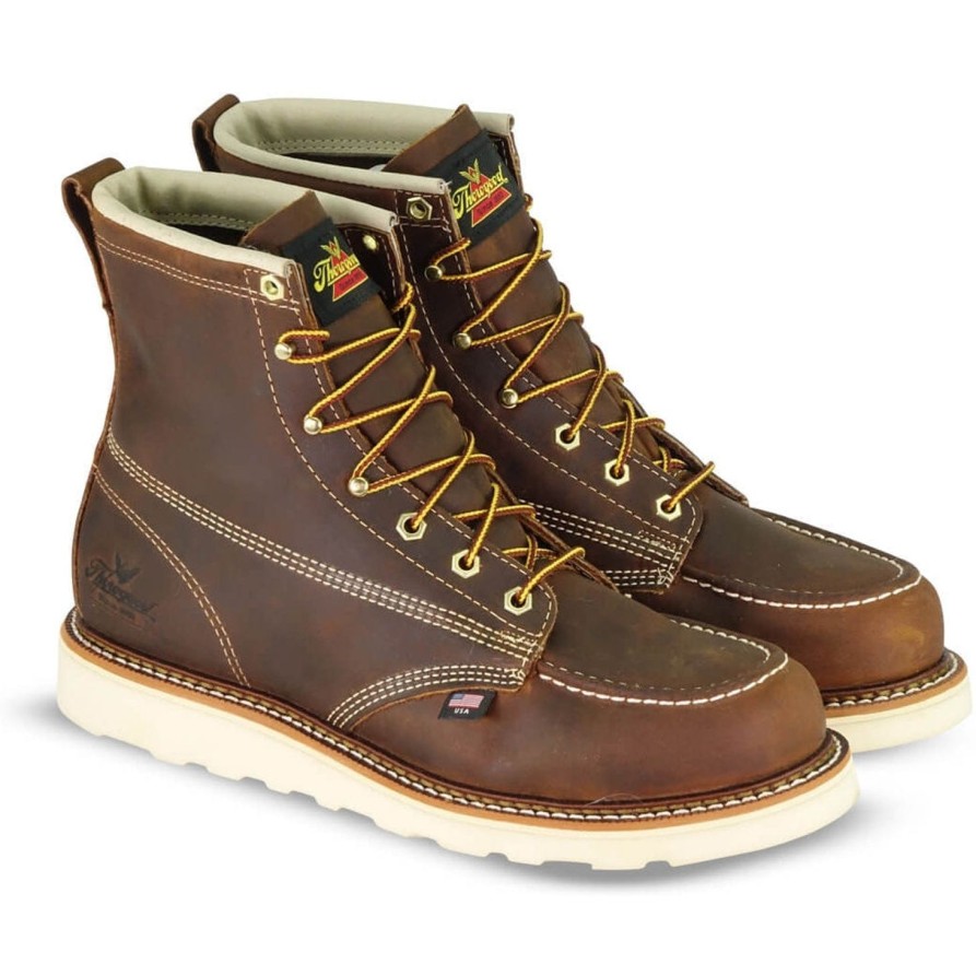 Men'S Thorogood | Thorogood Men'S American Heritage 6" Steel Toe Wedge Work Boot- 804-4575 Brown