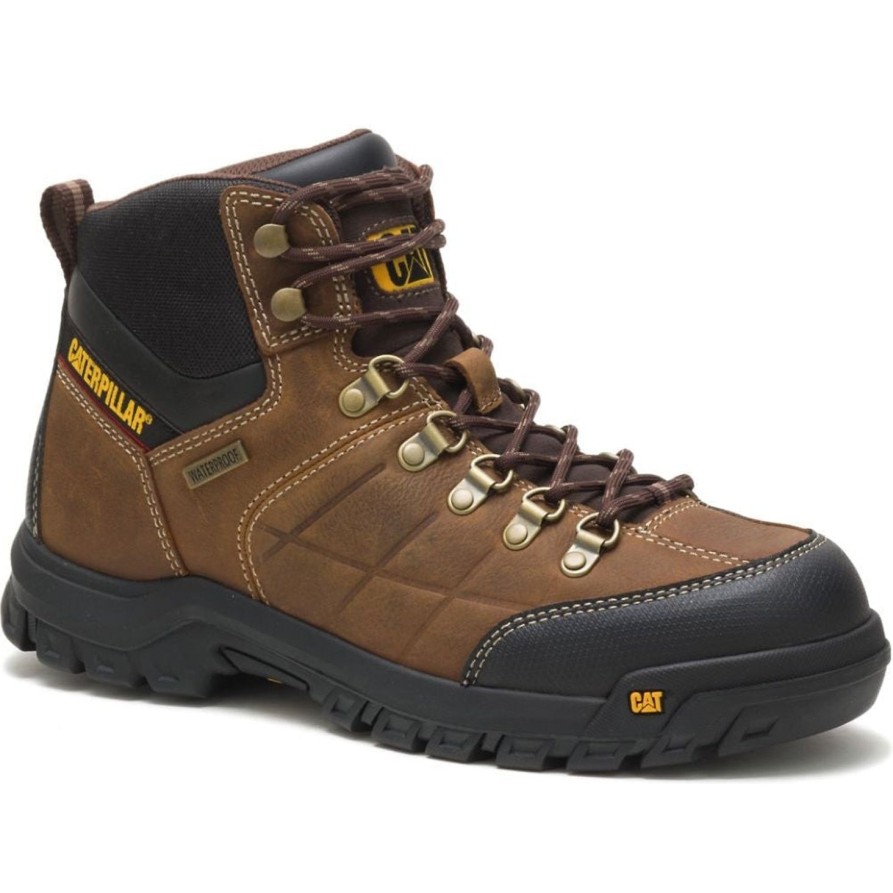 Men'S CAT | Cat Men'S Threshold Waterproof Work Boot - Real P74128 Brown