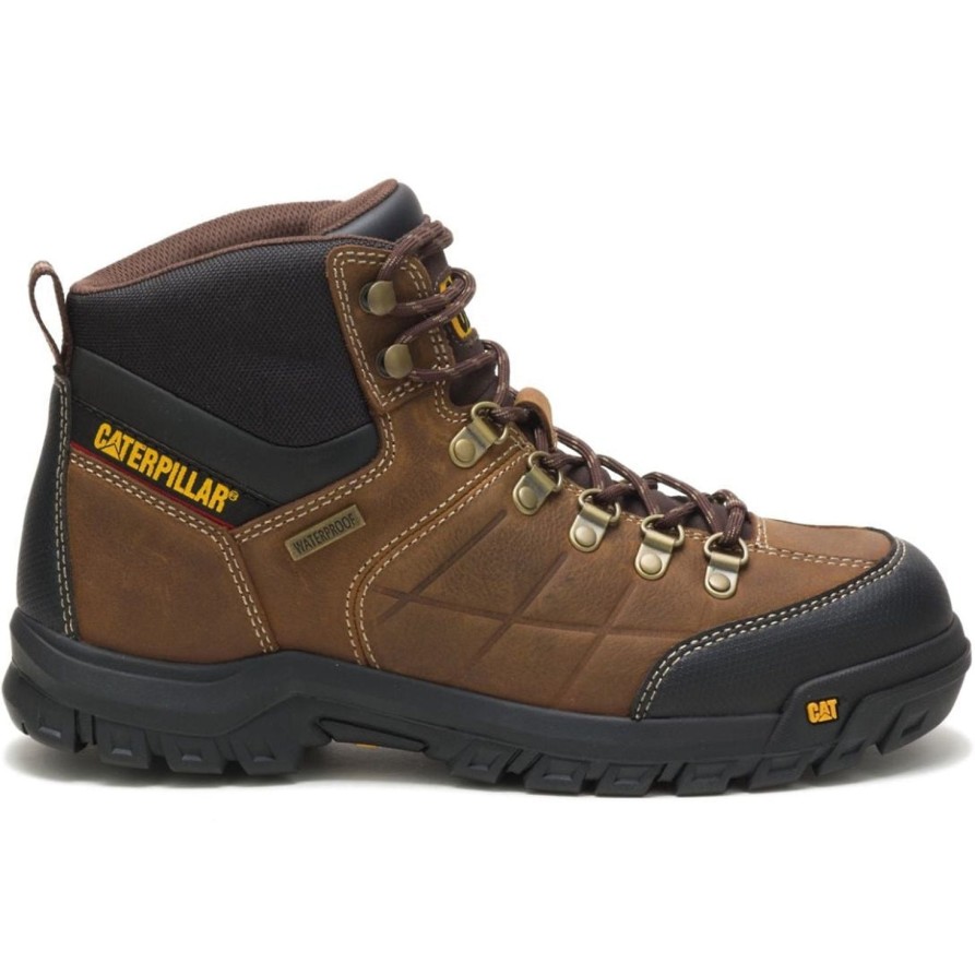 Men'S CAT | Cat Men'S Threshold Waterproof Work Boot - Real P74128 Brown