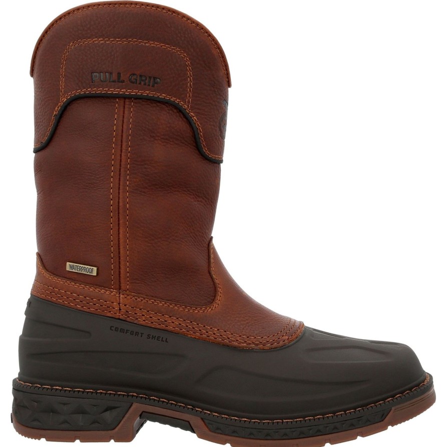 Men'S Georgia | Georgia Men'S Carbo-Tec Ltr 11" Soft Toe Wp Wellington Work Boot Gb00470 Brown