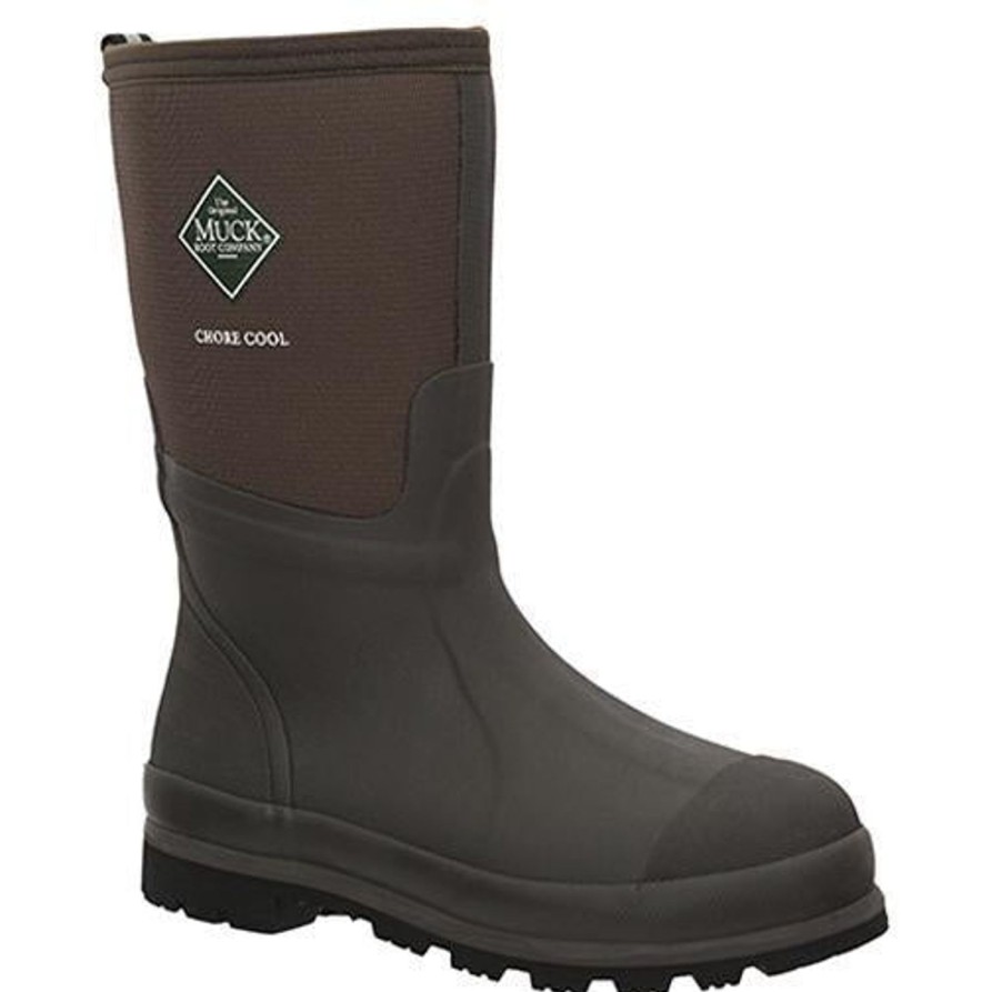 Men'S Muck | Muck Men'S Chore Xpresscool Mid 12" Wp Wellington Rubber Work Boot - Cmct-900 Brown