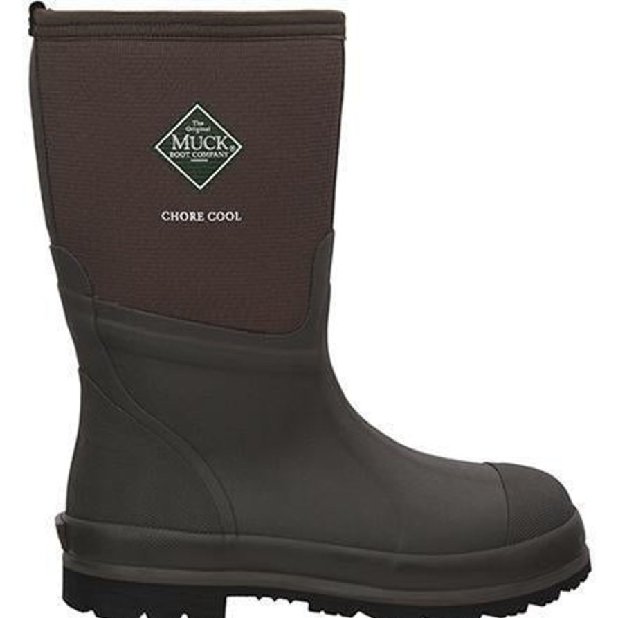 Men'S Muck | Muck Men'S Chore Xpresscool Mid 12" Wp Wellington Rubber Work Boot - Cmct-900 Brown