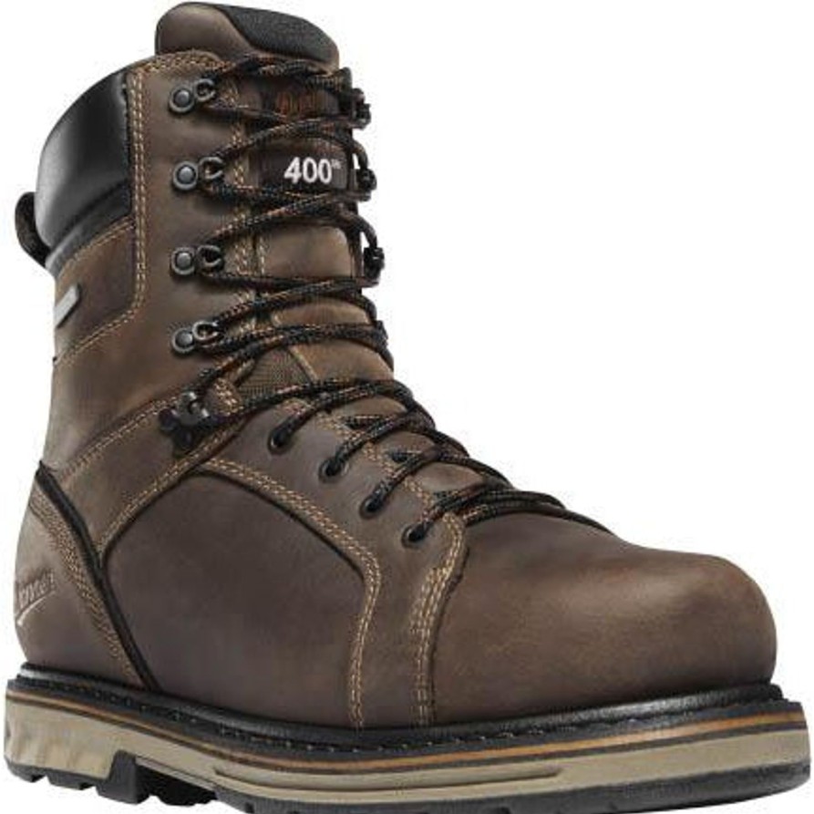 Men'S Danner | Danner Men'S Steel Yard 8" Steel Toe Insulated Wp Work Boot 12535 Brown