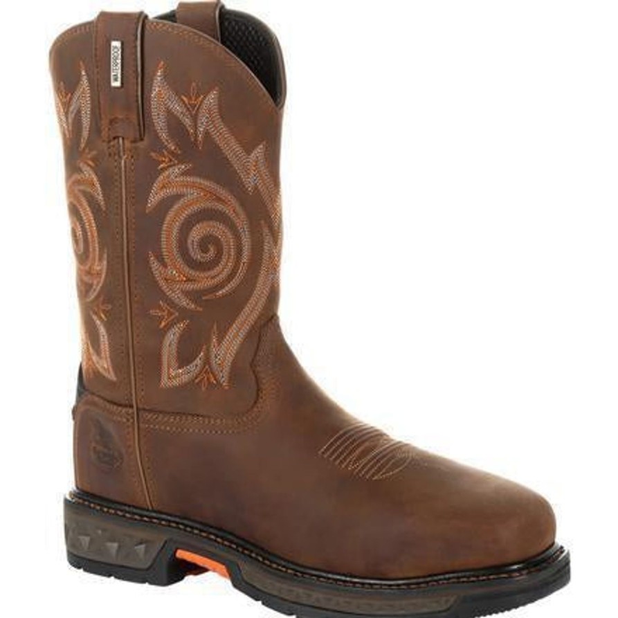 Men'S Georgia | Georgia Men'S Carbo-Tec Lt 11" Stl Toe Wp Western Work Boot Gb00264 Brown