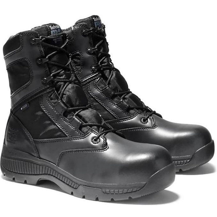 Men'S Timberland Pro | Timberland Pro Men'S Valor Duty 8" Comp Toe Wp Work Boot - Tb01165A001 Black