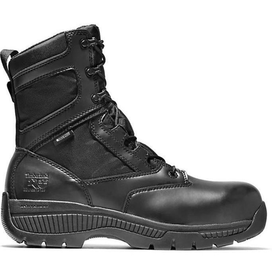 Men'S Timberland Pro | Timberland Pro Men'S Valor Duty 8" Comp Toe Wp Work Boot - Tb01165A001 Black