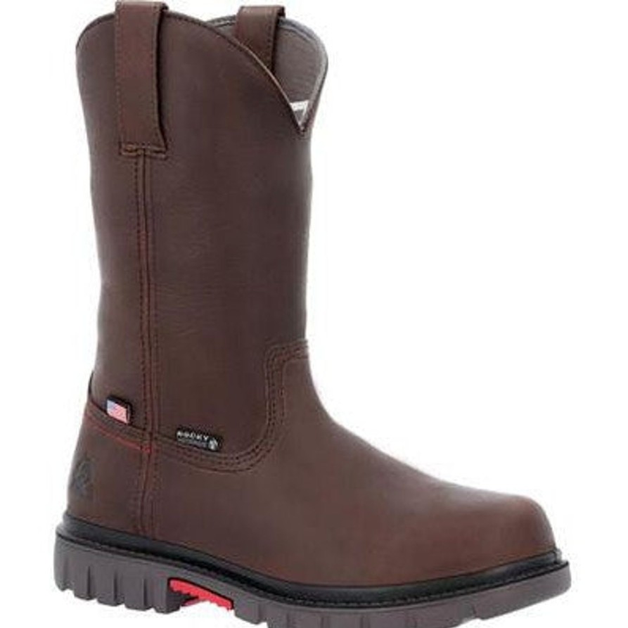 Men'S Rocky | Rocky Men'S Worksmart Usa 11" Wp Slip Resist Work Boot Rkk0453 Brown