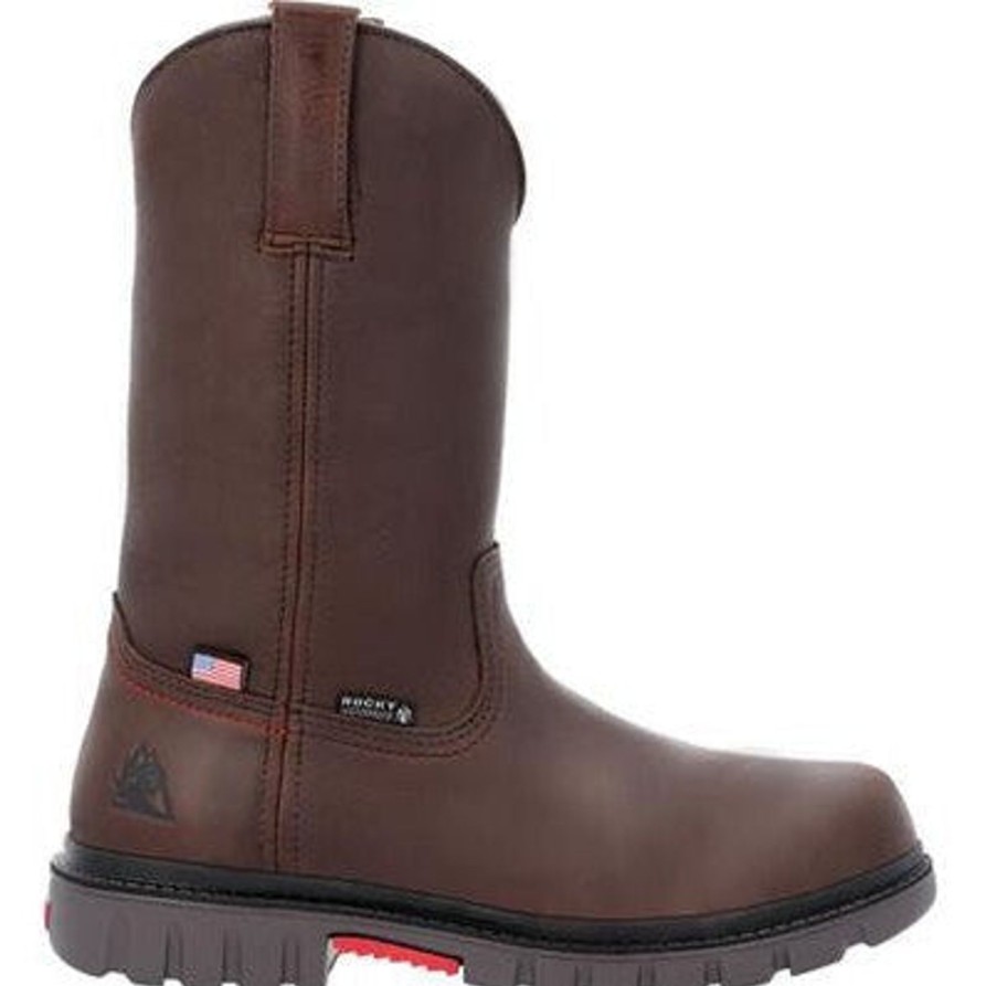 Men'S Rocky | Rocky Men'S Worksmart Usa 11" Wp Slip Resist Work Boot Rkk0453 Brown