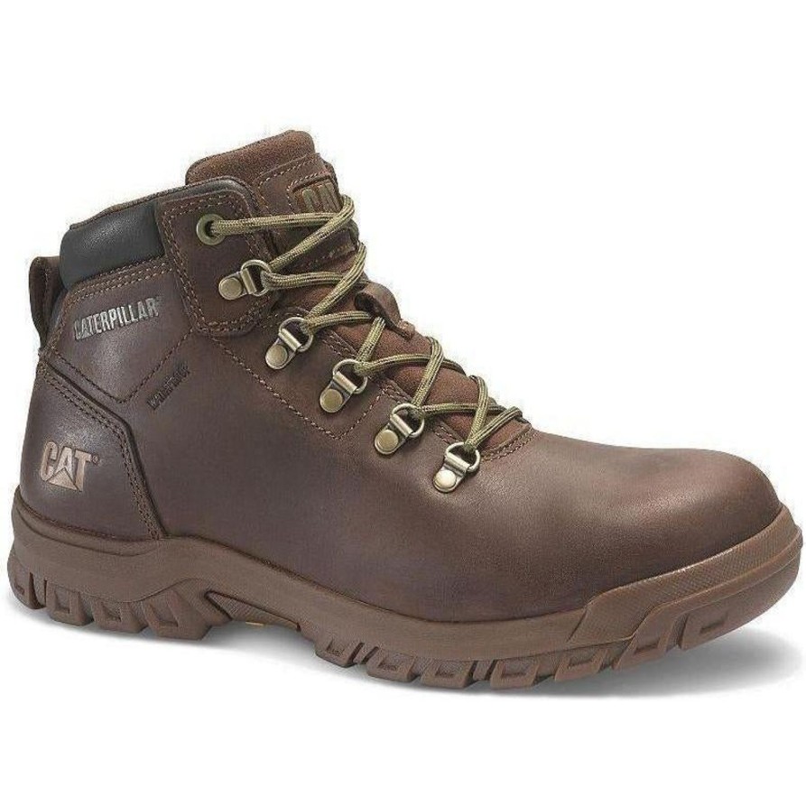 Men'S CAT | Cat Womens Mae Steel Toe Waterproof Work Shoe P91011 Brown