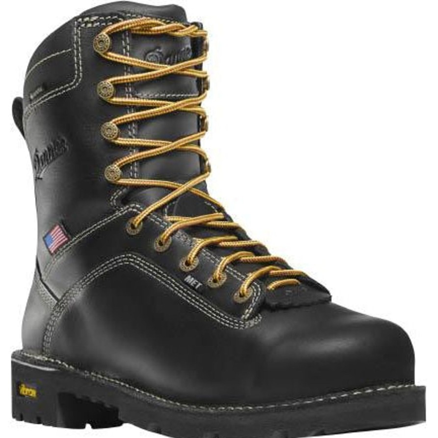 Men'S Danner | Danner Men'S Quarry 8" Alloy Toe Metguard Wp Usa Made Work Boot - 17310 Black