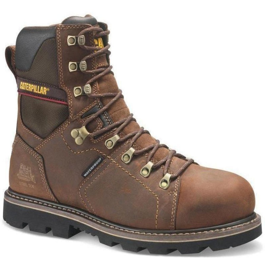 Men'S CAT | Cat Men'S Alaska 2.0 8" Steel Toe Tx Ins Wp Work Boot P90979 Brown