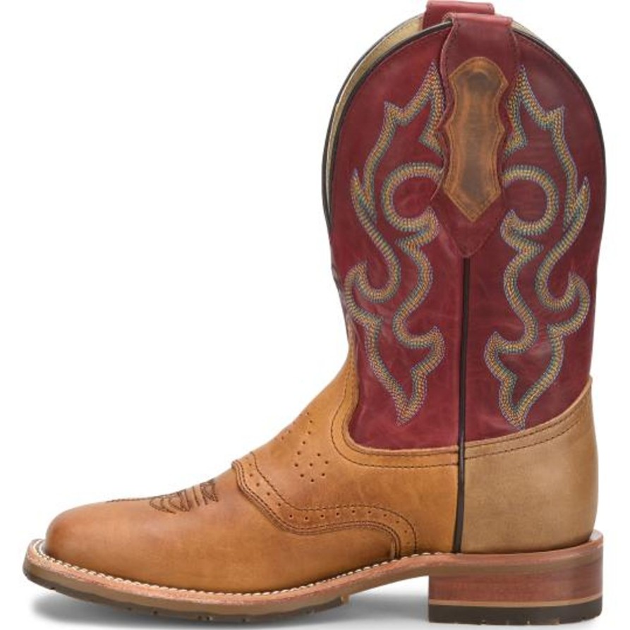 Men'S Double H | Double H Men'S Odie 11" Wide St Slip Resist Roper Western Work Boot - Red - Dh8556 Tan