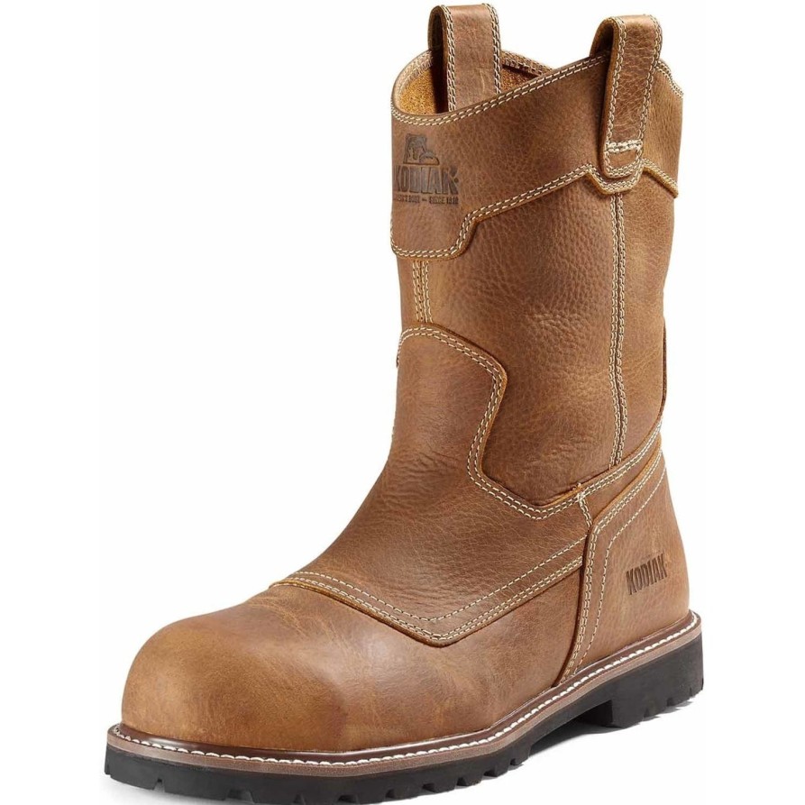 Men'S Kodiak | Kodiak Men'S Mckinney Comp Toe Wp Wellington Work Boot 4Thwwt Brown