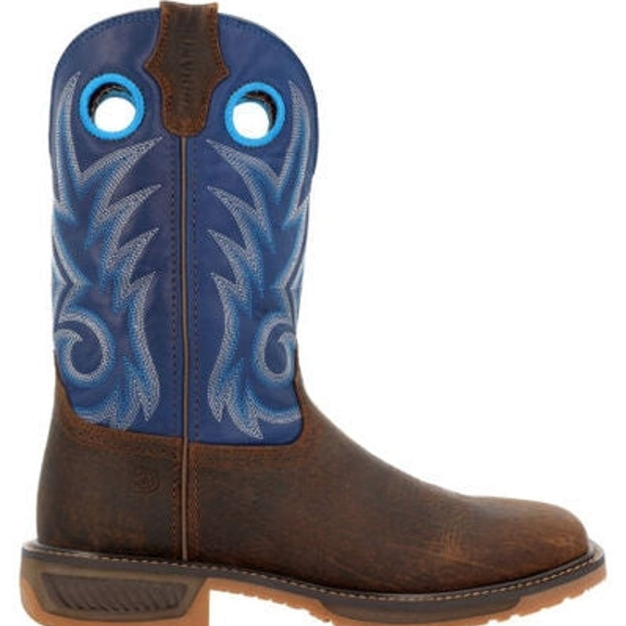 Men'S Durango | Durango Men'S Workhorse 11" Worn Saddle Western Boot Ddb0400 Denim Blue