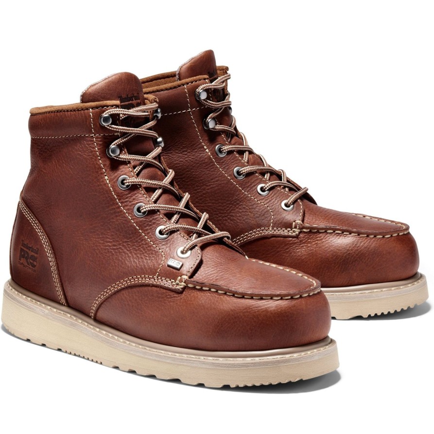 Men'S Timberland Pro | Timberland Pro Men'S Barstow Wedge 6" Alloy Toe Work Boot Tb088559214 Rust