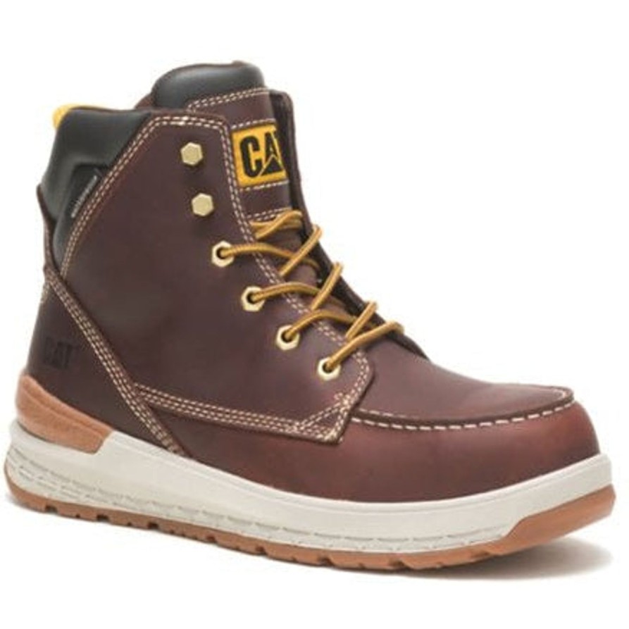 Men'S CAT | Cat Men'S Impact Waterproof Carbon Comp Toe Work Boot P91402 Brown