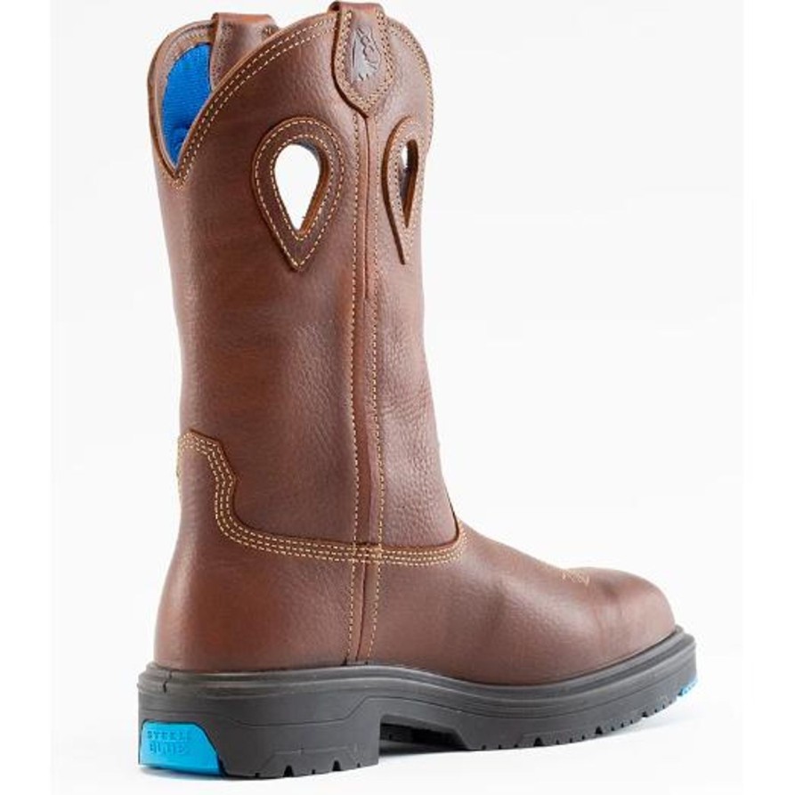 Men'S Steel Blue | Steel Blue Men'S Blue Heeler Steel Toe Wp Western Work Boot 813945 Brown